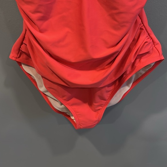 Boden Ruffle Bandeau One-Piece Swimsuit Size 10 Blue - Picture 6 of 8